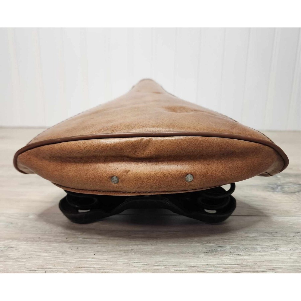 Vintage Persons Bicycle Cruiser Saddle Seat Made in USA Brown tan - Picture 4 of 13